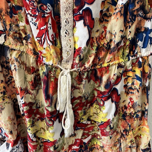 Chelsea & Violet Romper Women's XS Multicolor Geometric Floral Boho Long Sleeve - Picture 9 of 15